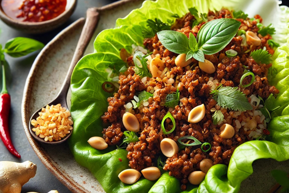 Thai Beef Lettuce Wraps with Basil Rice