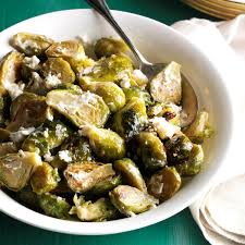 Brussel Sprouts with Garlic & Goat Cheese