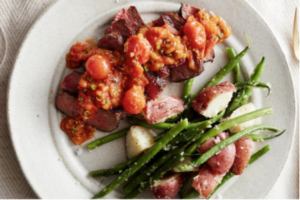 Seared Steak with Cherry Tomato Vinaigrette