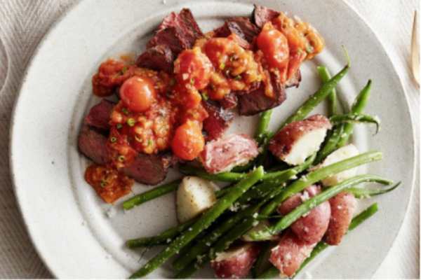 Seared Steak with Cherry Tomato Vinaigrette
